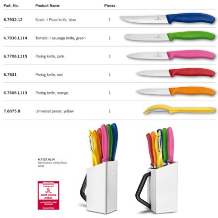 Victorinox Swiss Classic 6 piece Paring Set With/White Block V6.7127.6L14.