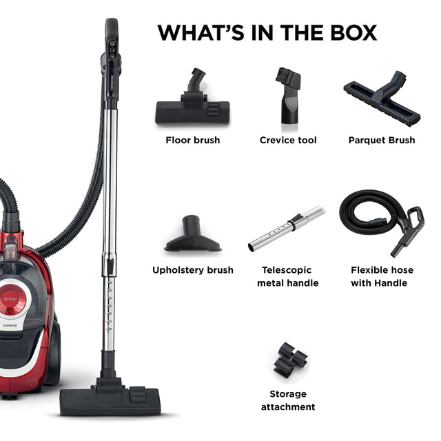 Kenwood - Bagless Vacuum Cleaner Black/Red VBP75.000BR