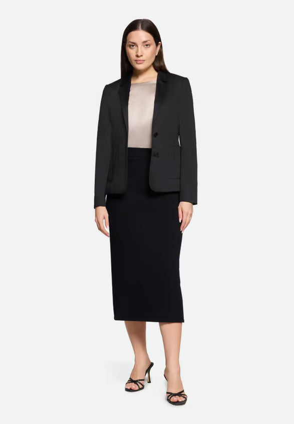 Betty Barclay Ladies Knitted Skirt With Side Slits-Black 9500/2907