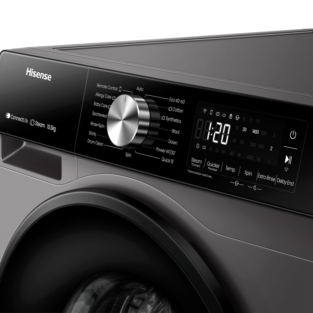 Hisense 10.5kg  Metallic Washing Machine WF3S1043BT