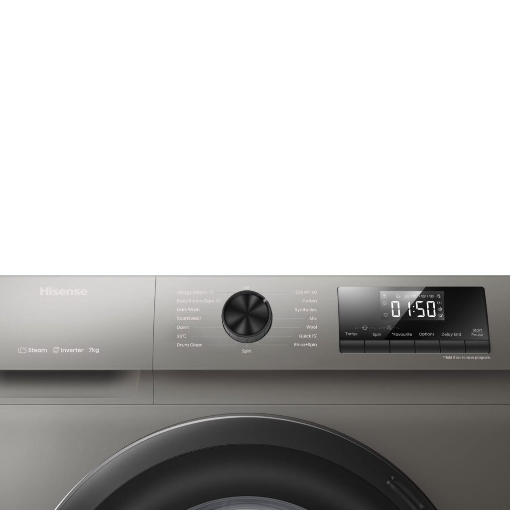 Hisense 9Kg Grey Front Loader Washing Machine WFQP9012VMT