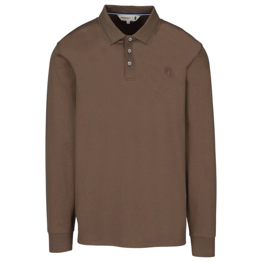 Pringle Donald Long Sleeve Golfer Taupe MTOP1725 PR111559.