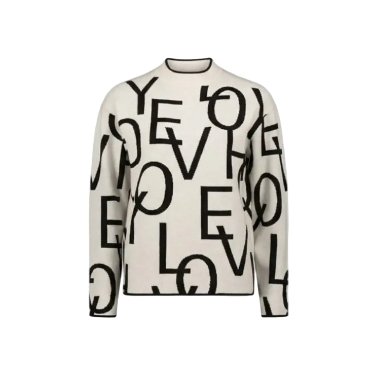 Betty Barclay Ladies Statement Text Knit Sweater-Off White 5251/8204