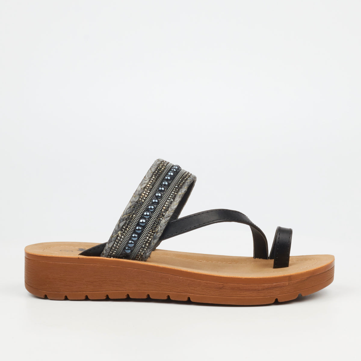 Butterfly Feet Xara 5 Faux Leather Flat Sandals (8007992410201)