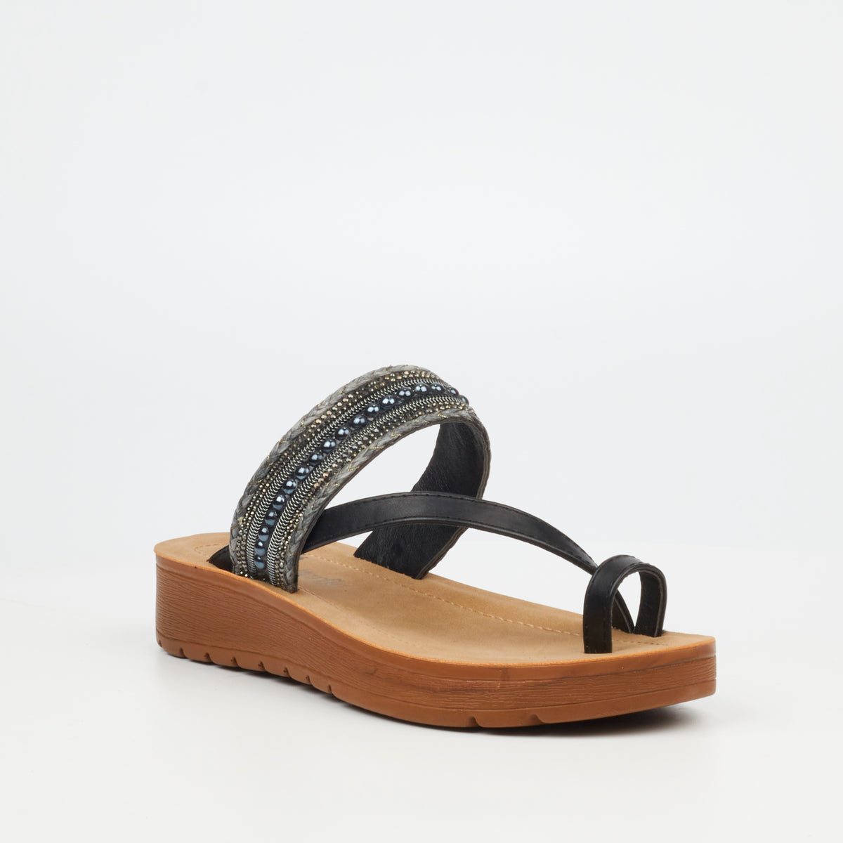 Butterfly Feet Xara 5 Faux Leather Flat Sandals (8007992410201)