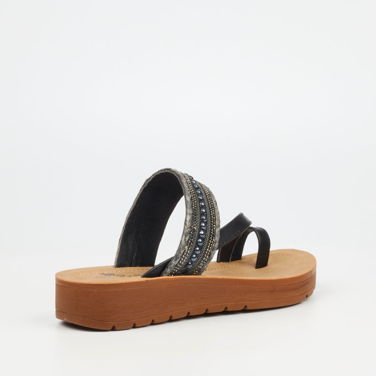 Butterfly Feet Xara 5 Faux Leather Flat Sandals (8007992410201)