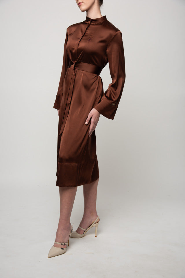 Polo Women Charlotte Belted Dress Chocolate