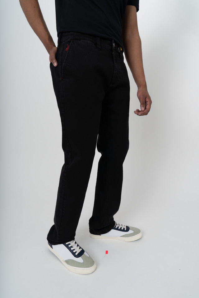 Polo Men" Quarter Slant Jeans Black