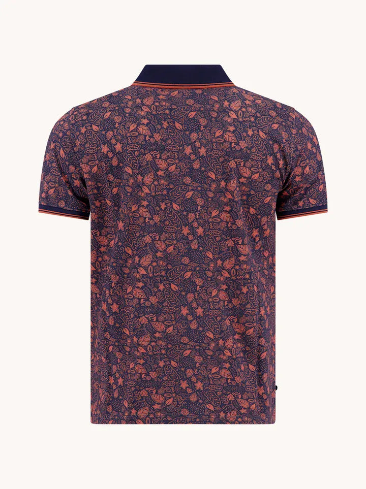 A Fish Name Fred Shirts A Fish Named Fred Men's  Fred Flower Lines Polo-Navy Blue 33.305