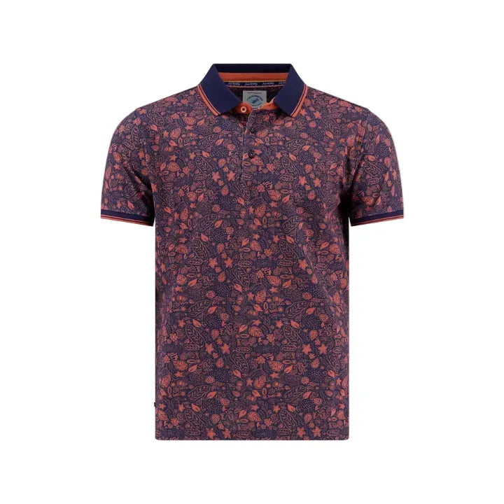 A Fish Name Fred Shirts A Fish Named Fred Men's  Fred Flower Lines Polo-Navy Blue 33.305