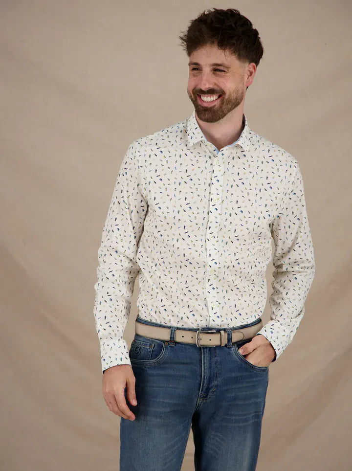 A Fish Name Fred Shirts A Fish Named Fred Men's Shirt Paint Strokes-Multicolor Green 33.002