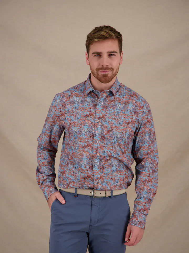 A Fish Name Fred Shirts A Fish Named Fred Men's Shirt Watercolor Lily-Burnt Orange 33.001