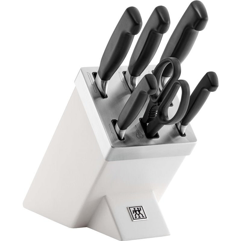 Zwilling Knives in Self-Sharpening Four Star Block Set 7 Piece Ash White ZW-1002304