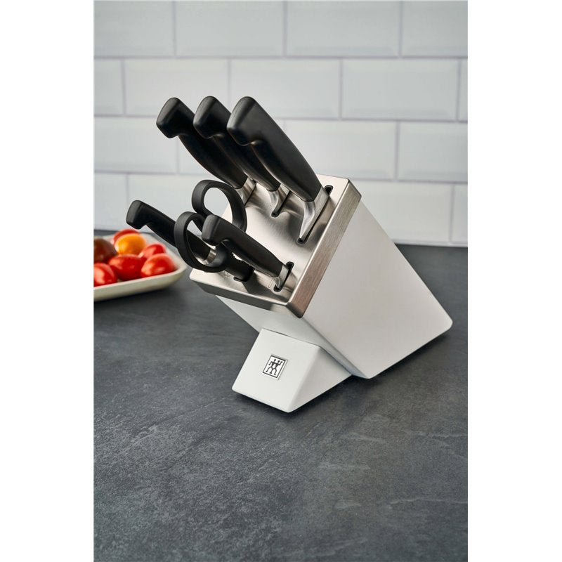 Zwilling Knives in Self-Sharpening Four Star Block Set 7 Piece Ash White ZW-1002304