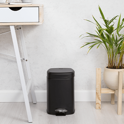 Legend DUST BIN Legend Square Soft Close 6lt Bin Black (7294491754585)