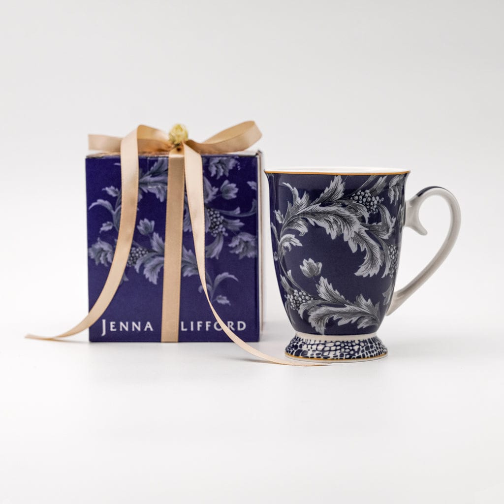 Jenna Clifford MUG Jenna Clifford Blue Leaf Coffee Mug In Gift Box JC-7251 (7208187134041)