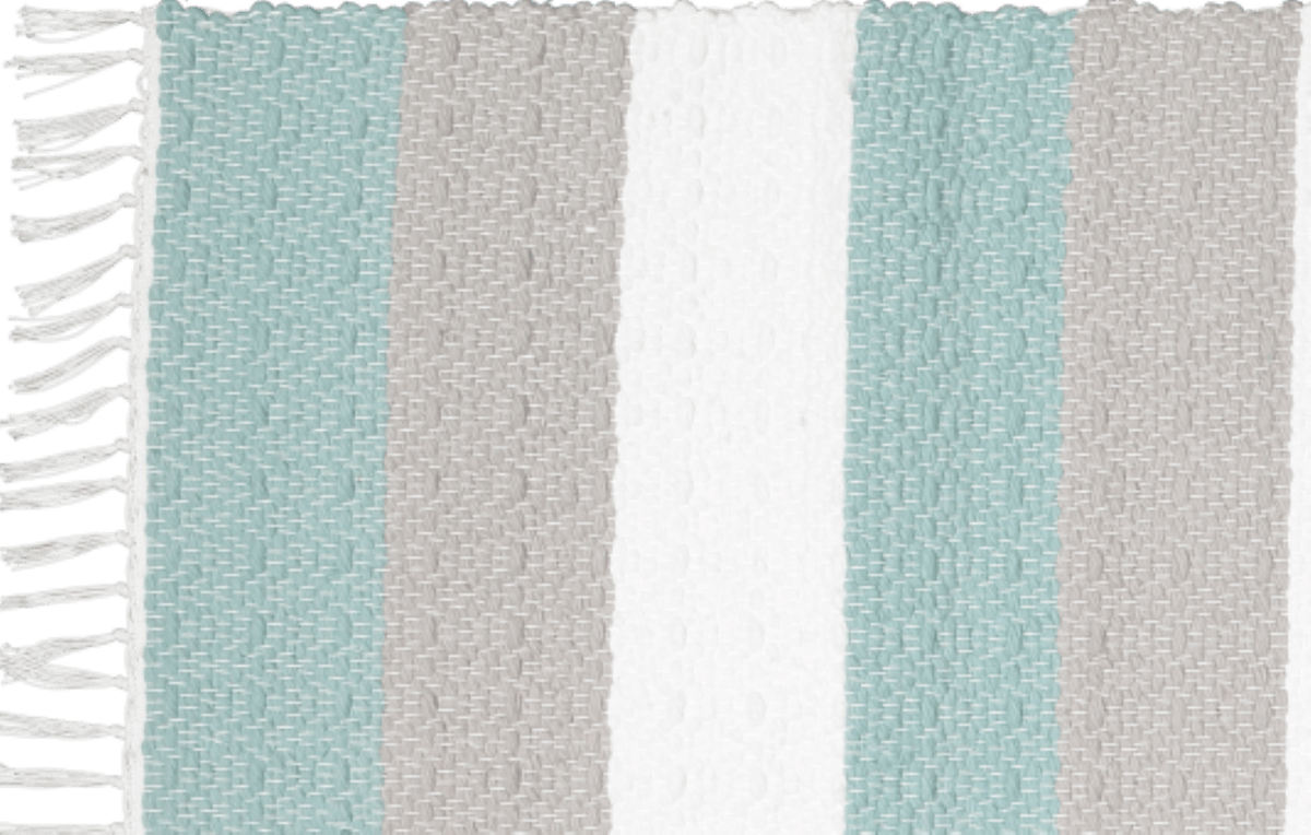 Amelia Jackson RUG Amelia Jackson Dhurrie Twill Namib Duck Egg, Grey and White 75x120cm SBED051A (7476152303705)