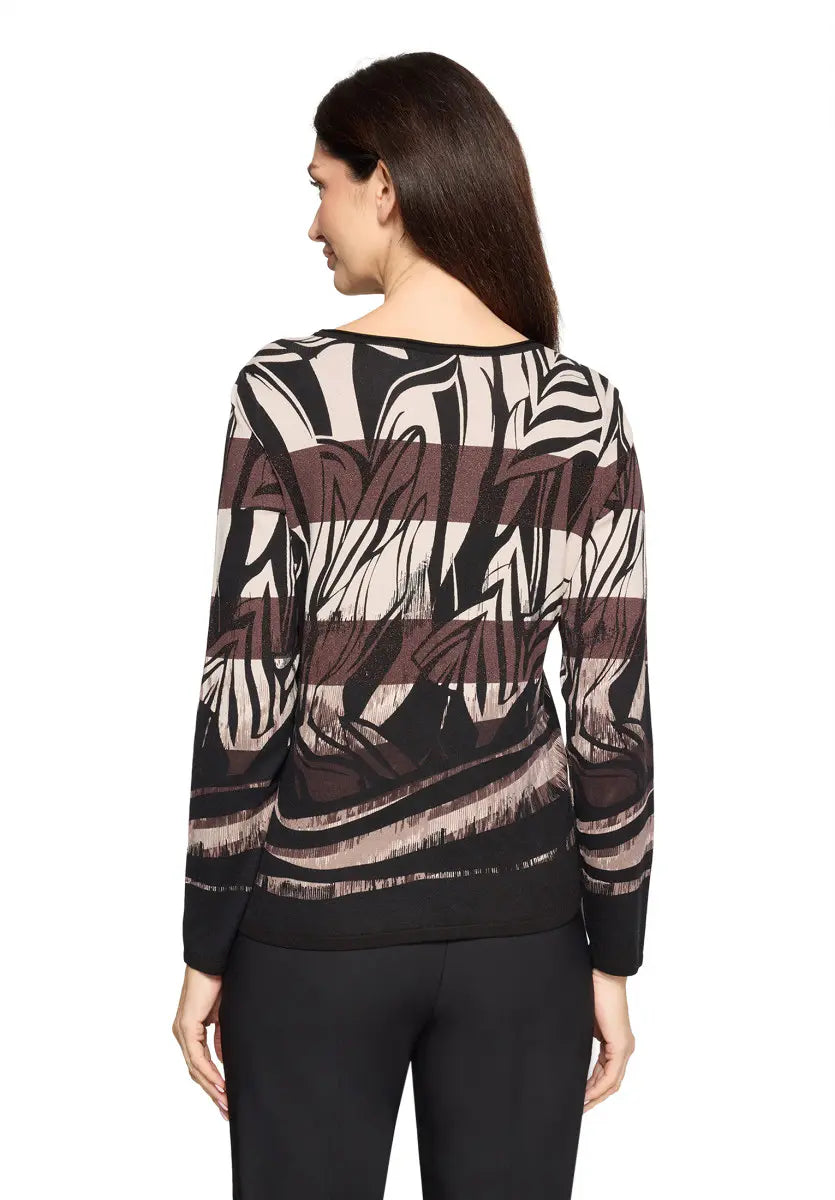 Betty Barclay Ladies Knitted Pullover-Taupe/Black 5384/1714