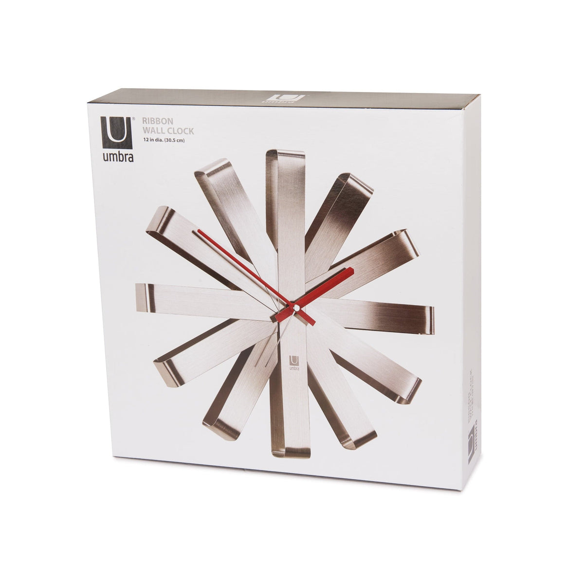 Carrol Boyes GLASS Umbra Ribbon Clock 30cm Steel UMB118070590 (7398669516889)