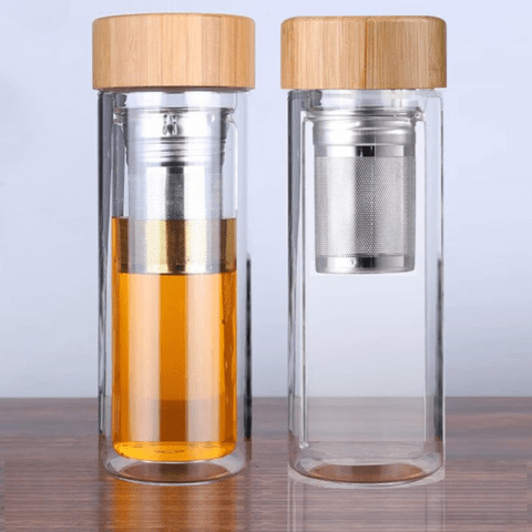 Bergner Water Bottle Bergner 350 ml Water Bottle With Filter Borosilicate Glass SGN2173