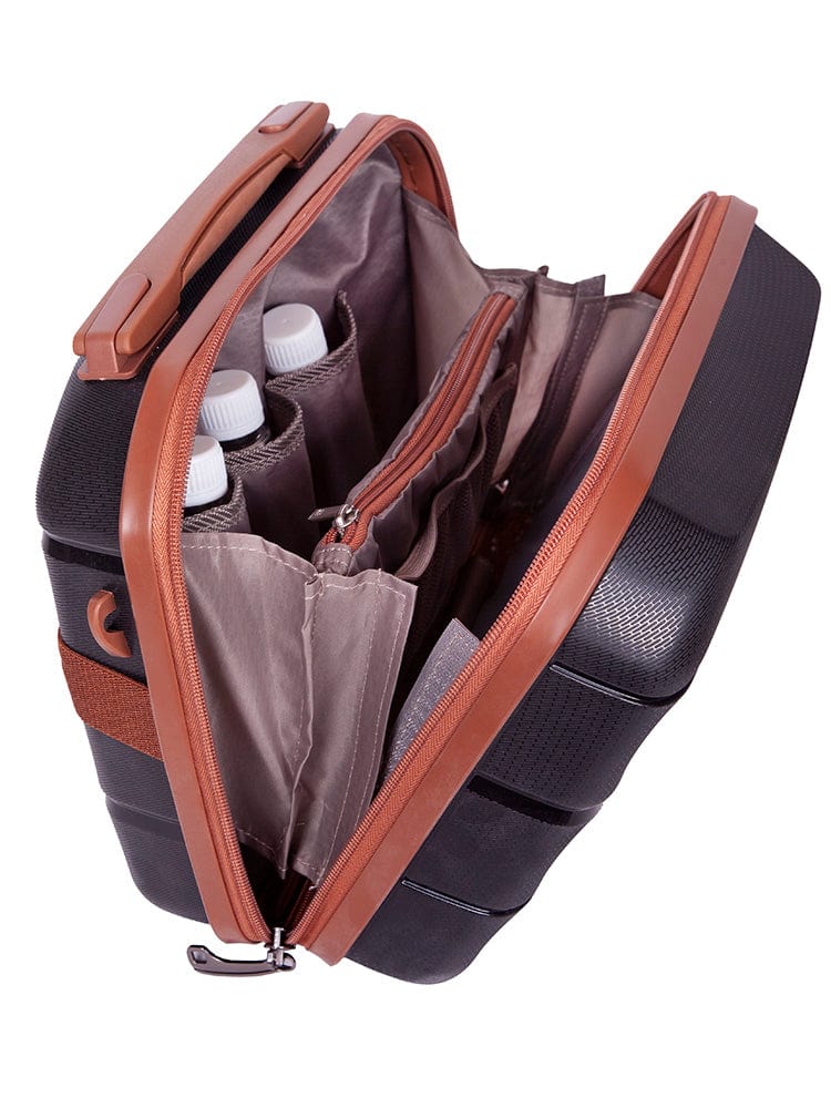 CELLINI VANITY CASE Cellini Spinn Beauty Case Black/Tan (7134117691481)