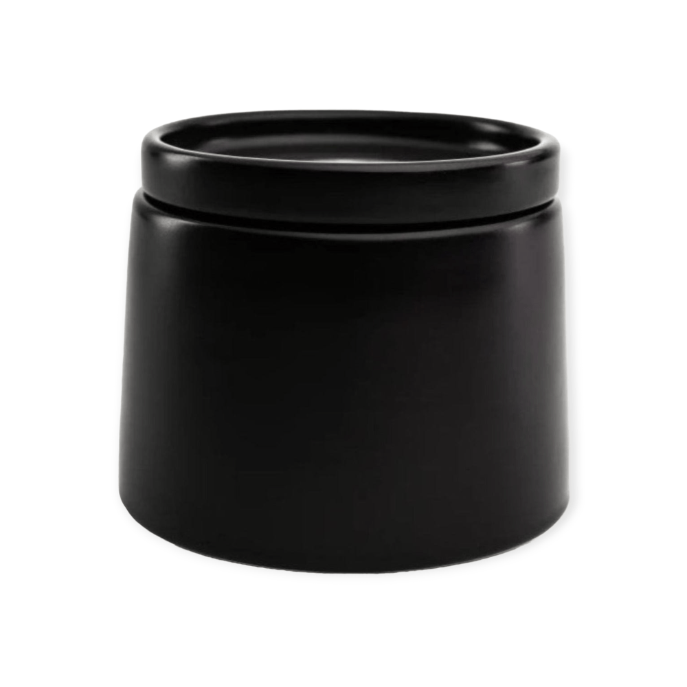 Jan BOWL Jan Flat Stackable Sugar Pot Semi Matt Black JH-000072 (7135023792217)