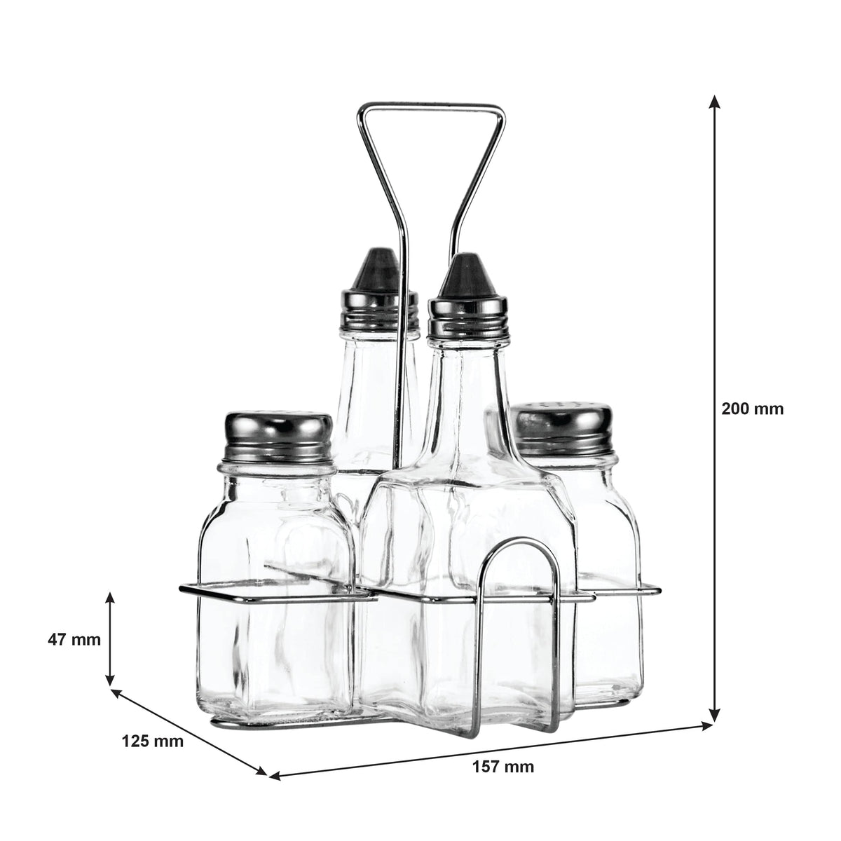 Regent SALT & PEPPER Regent Glass Condiment 4 Piece 10025