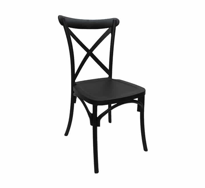 Catering Equipment Catering Equipment Adult Cross Back Chair Black PP713BLK (7460458856537)