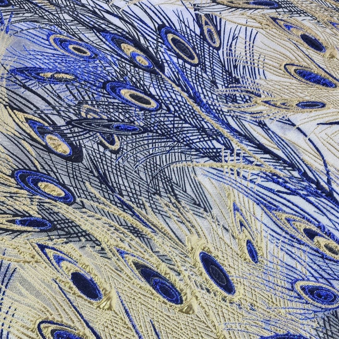 BROCADE Dress Fabrics Peacock Brocade Fabric Royal Blue 150cm (7400710897753)