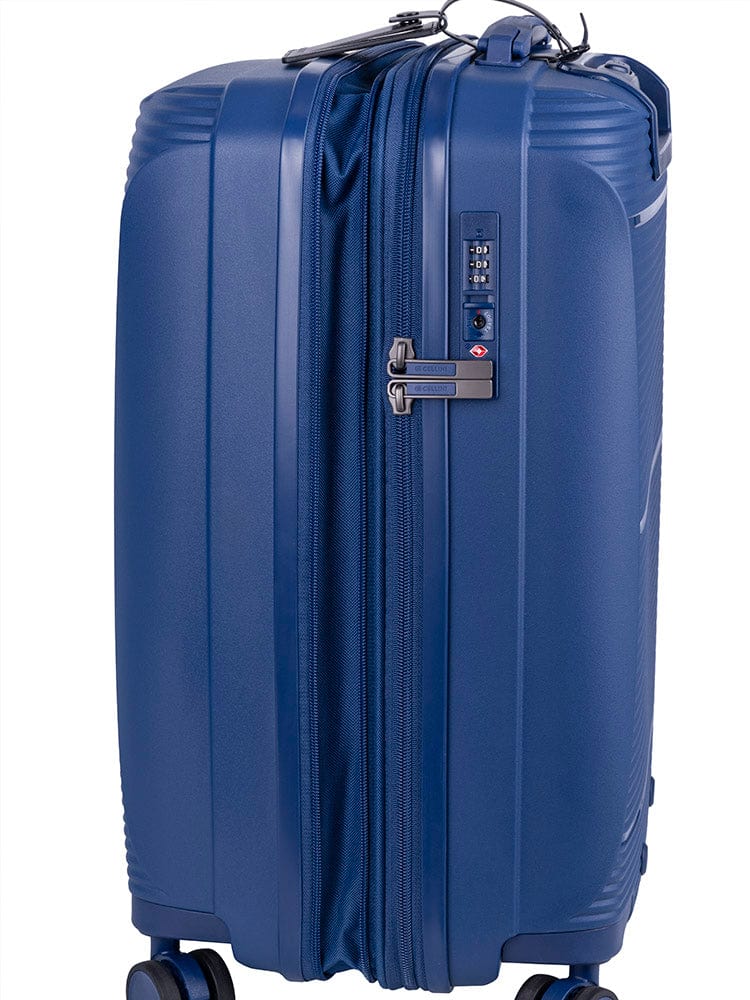 CELLINI Luggage & Bags Cellini Qwest 4 Wheel Carry On Trolley  Navy (7497358147673)
