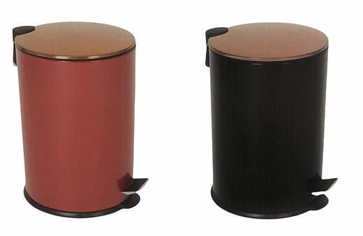 Continental Homeware DUST BIN Continental Houmeware Maroon Pedal Bin with Dome Rosegold Lid 30Ltr CH756 (7299303669849)