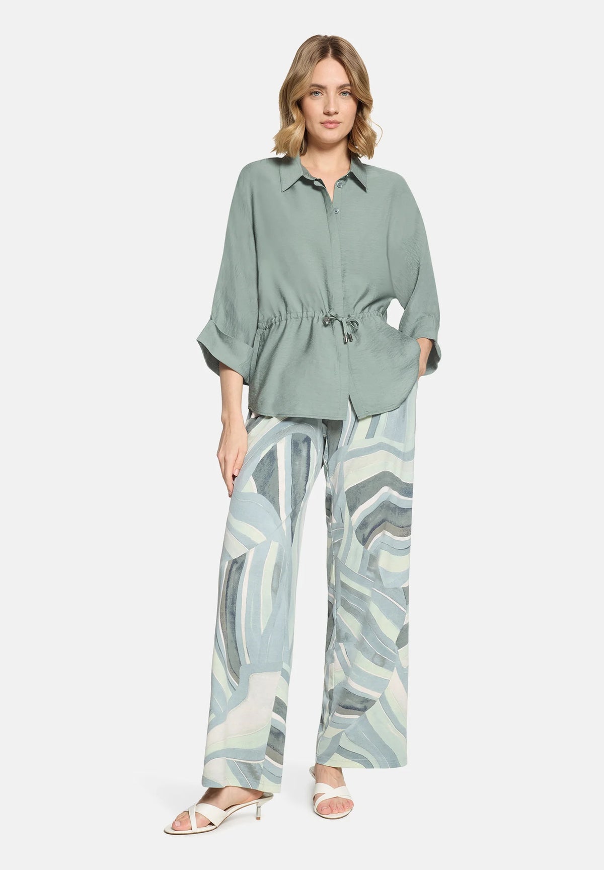 Betty Barclay Ladies Button Down Blouse- Chinois Green 8031/1836.