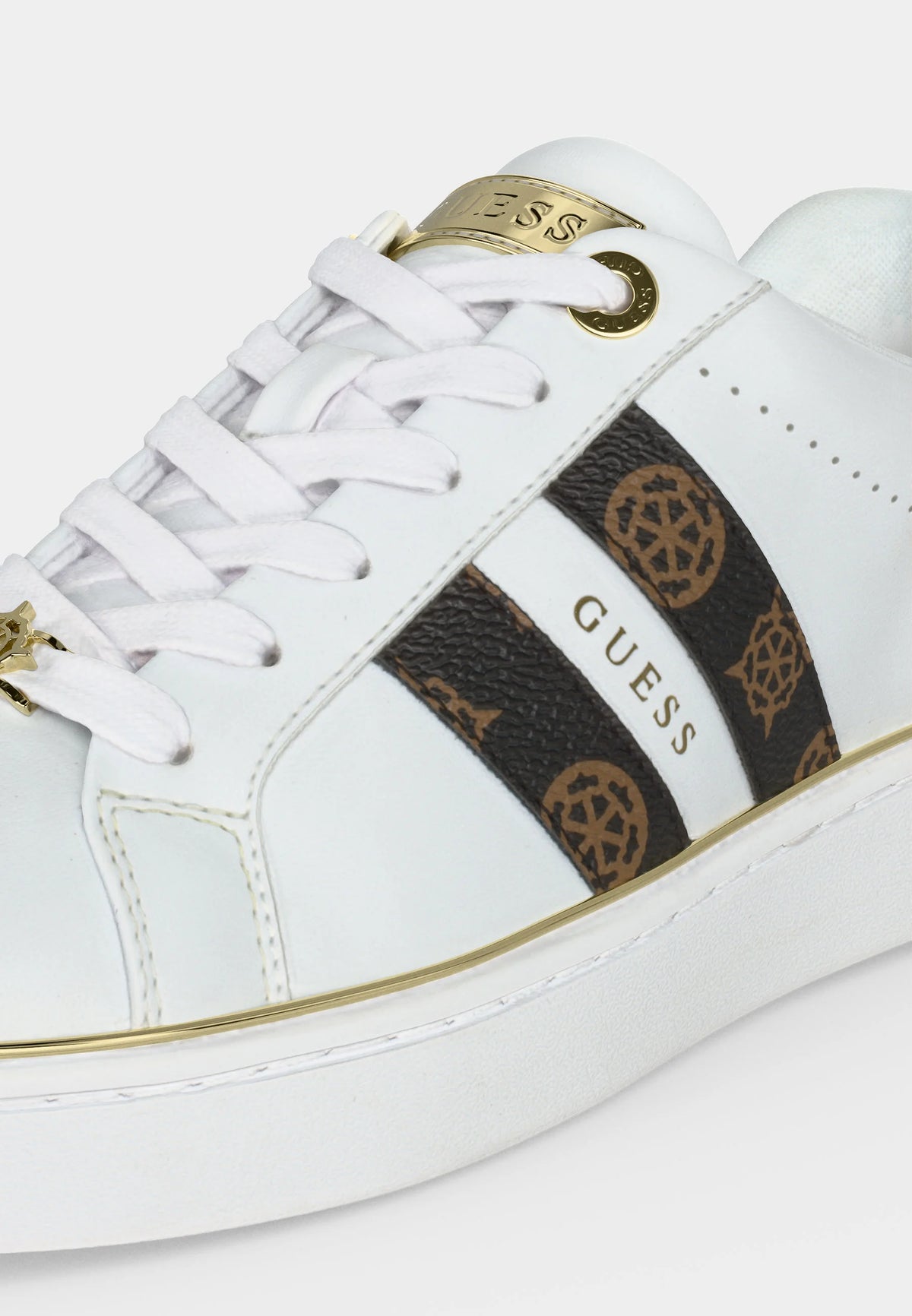 Guess Women's Barlie Faux Leather Sneaker-White GM19591
