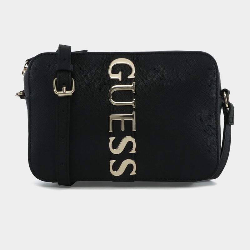 Guess Ladies Handbags Women's Guess Black Garrick Camera Crossbody Bag (7508829208665)