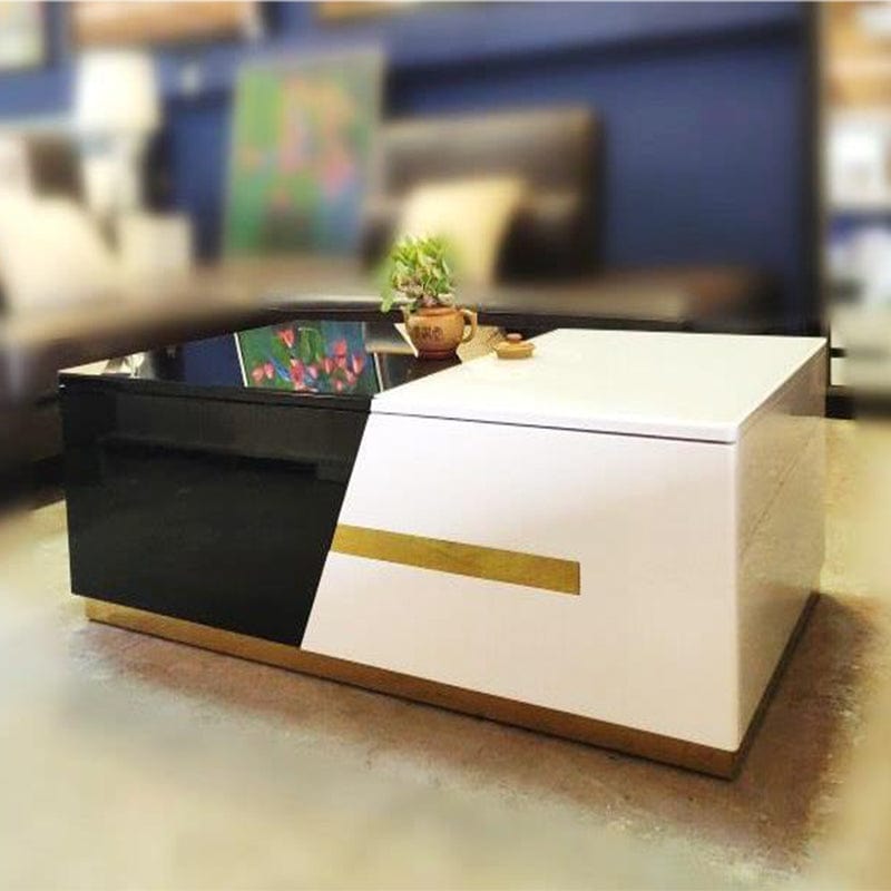 COFFEE TABLE Alethea Coffee Table Gloss Black & White 99222-CTBK/WT (7162172735577)