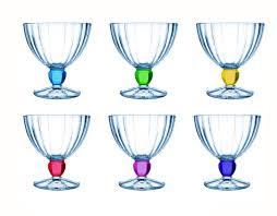 Luminarc GLASS Luminarc Quadro Rainbow Ice Cream Cup 300ml  Set Of 6 (4718430650457)