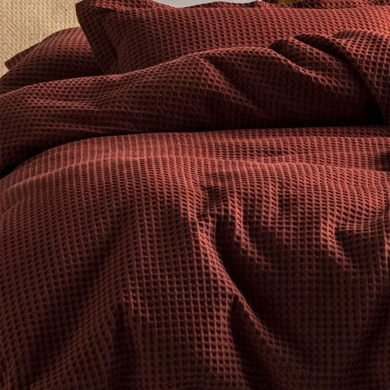 Linen House Duvet Cover Linen House Brick Deluxe Waffle Duvet Cover Set (4711229620313)