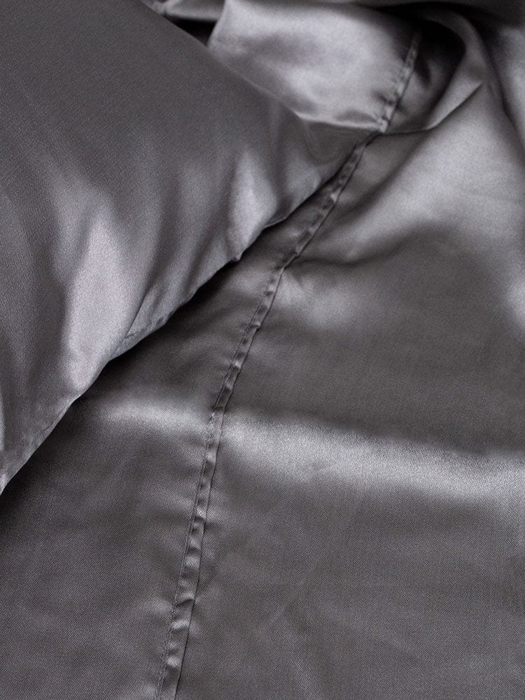 Linen House FITTED SHEET Linen House Satin Sheet Sets Charcoal (7406925086809)