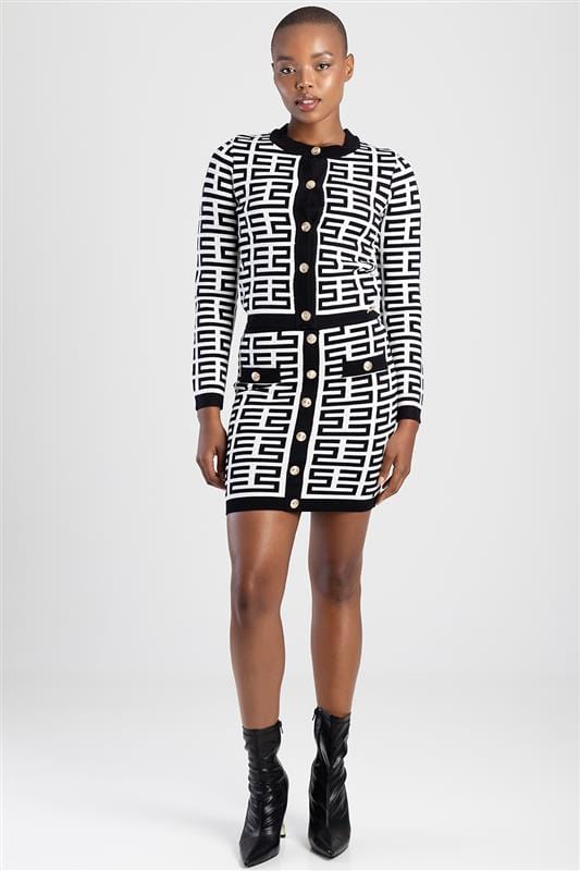 Sissy Boy Skirt Sissy Boy Iuma Patterned Skirt Black/White