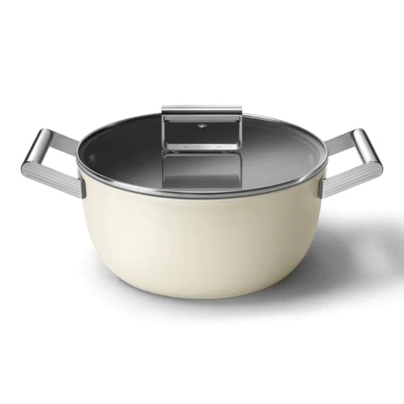smeg POTS Smeg 24cm Casserole With Lid Cream CKFC2411CRM (7211191205977)