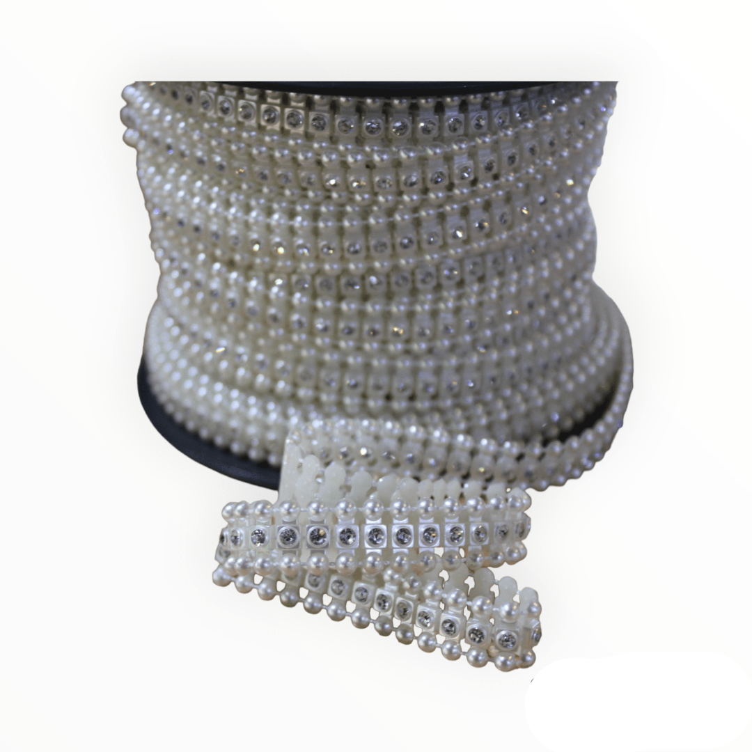 TRIMMINGS Habby Plastic Diamante Trimming Cream (7697517805657)