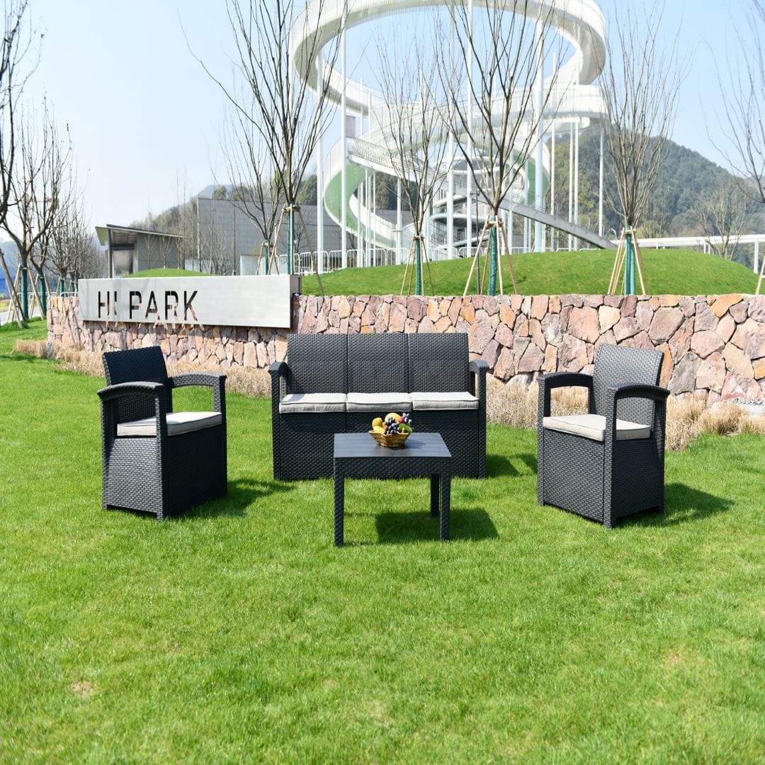 SEAGULL Outdoors Seagull Verona Table & Chair Set 5 Seater Grey (7141608947801)