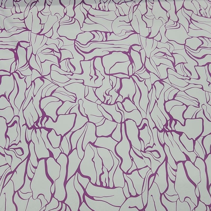 PRINTED SATIN Dress Fabrics Printed Abstract Milano Satin Fabric Purple 150cm (7471857369177)