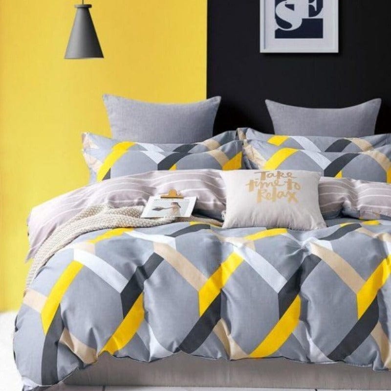 Egyptian Cotton Duvet Cover 3/4 Duvet Cover Set 200 Thread Count Percale Cotton Printed Duvet Covers Set Harper (6548224737369)