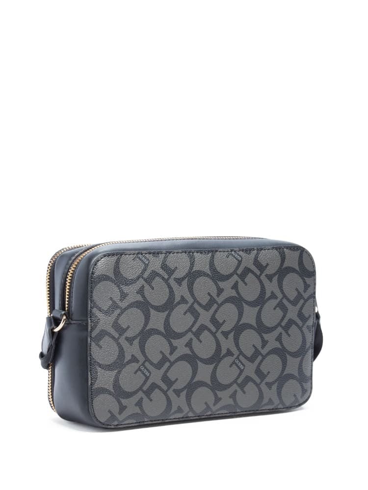 Guess Ladies Handbags Guess Artemis Mini Crossbody Bag Coal (7508833534041)