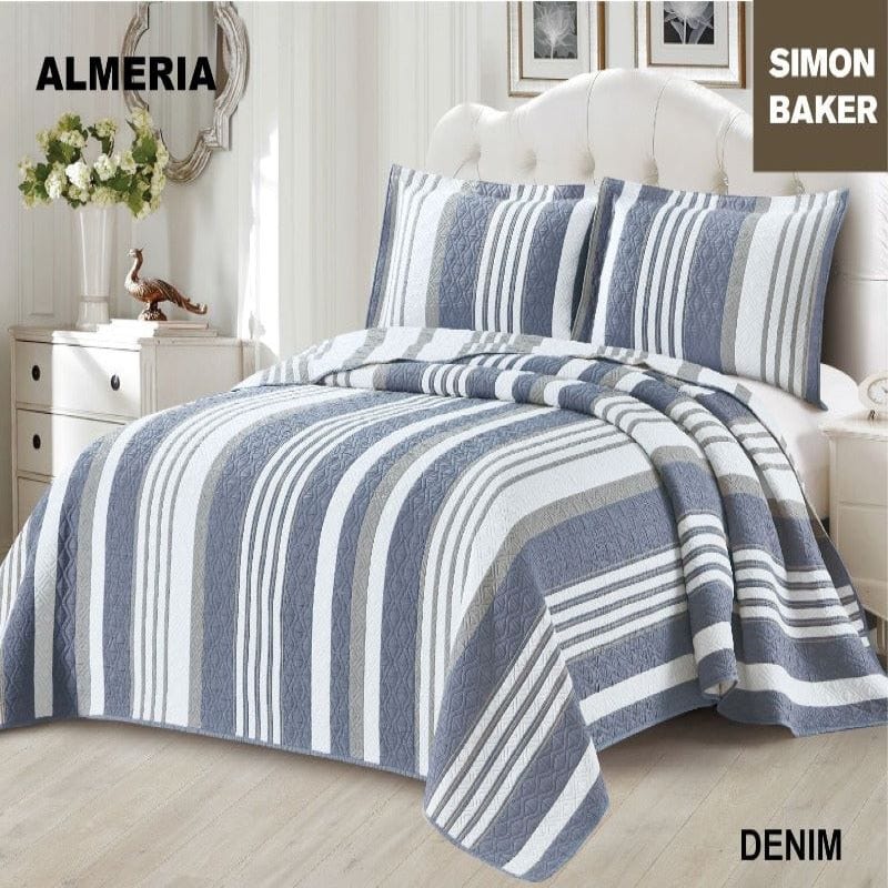 SIMON BAKER BEDSPREAD Simon Baker Almeria Jacquard Bedspread Denim (2061826064473)