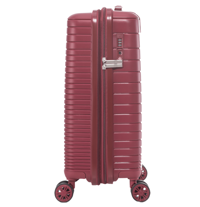 Travelmate Suit Case Travel Mate 55cm Hard Shell Zipper 8 Wheel Xbag Cabin Trolley TSA L-343 C - Red (7759138685017)