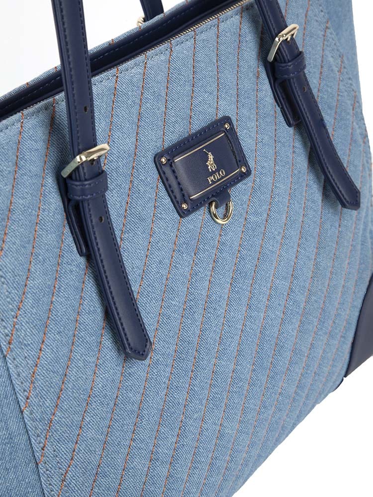 Polo Handbag Polo Denim Quilt Tote (7230543036505)