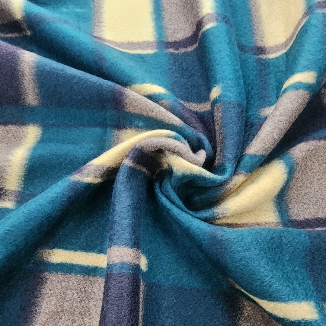 Fleece Blankets Printed Polar Fleece Fabric 150cm Green Check (7582392057945)