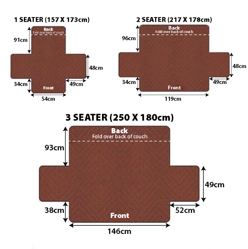 HOMEMAX Couch Cover Homemax 3 Seater Couch Cover Guard - Reversible HCG003 (6954969563225)